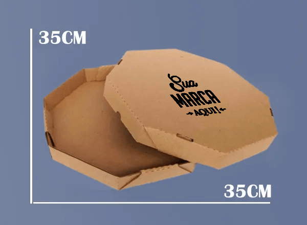 Caixa de Pizza Parda Personalizada 35cm Oitavada