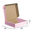 Caixa de Papelão Rosa Média 23x15x4