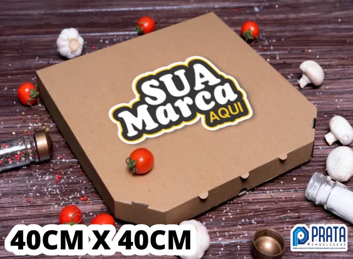 Caixa de Pizza Americana Parda Personalizada 40cm