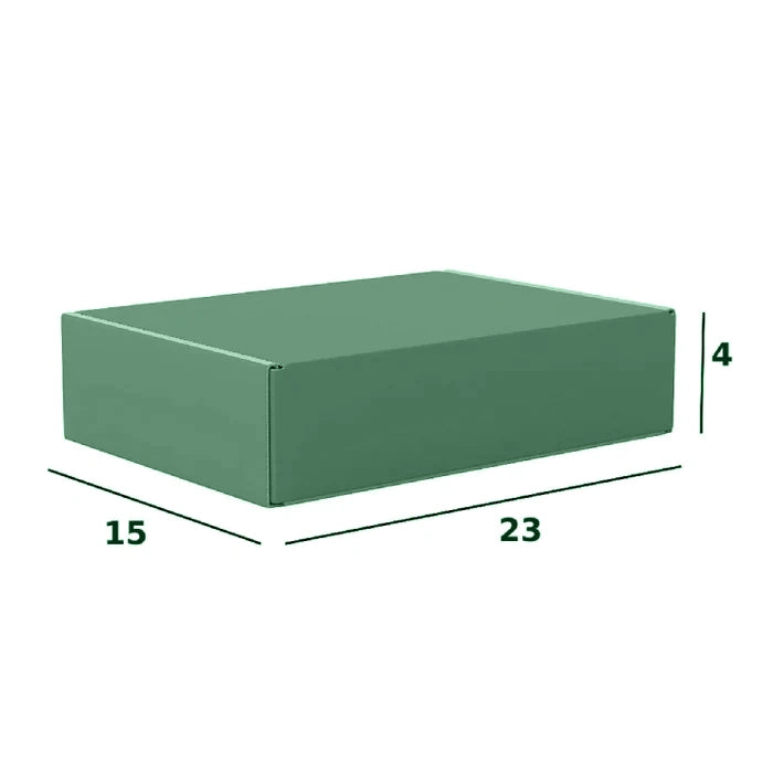 Caixa de Papelão Verde Média 23x15x4