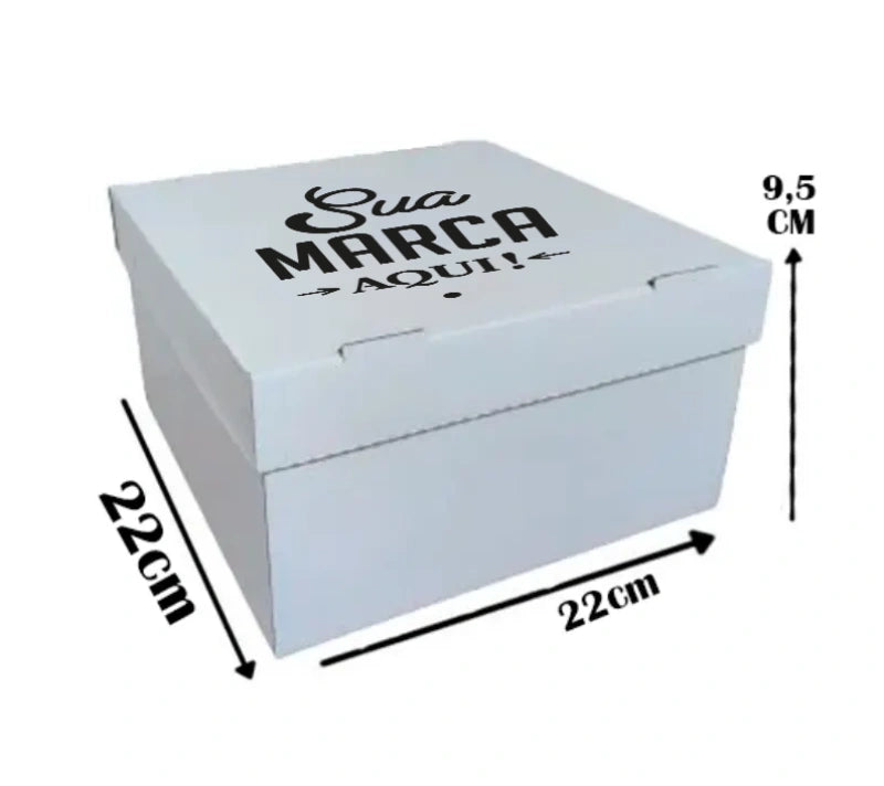 Caixa de Bolo (22x22x9,5) Personalizada Branca