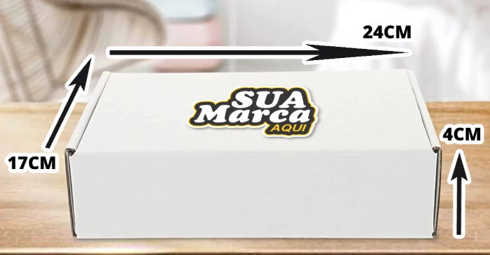 Caixa Ecommerce (M) Personalizada (24 x 17 x 4) Branca